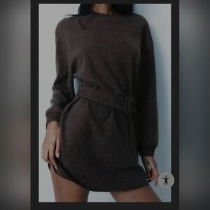 Zara Chocolate Long Sleeve Dress
